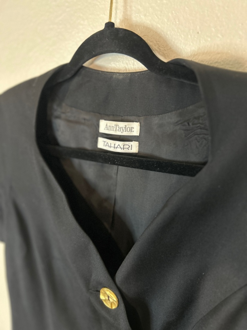Vintage Ann Taylor x Tahari Black Dress with Gold Buttons - Picture 6 of 15